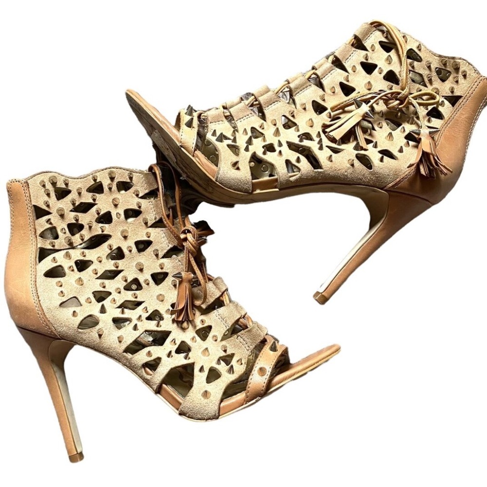 Sam Edelman Tan Stiletto Heels with Cutout Design